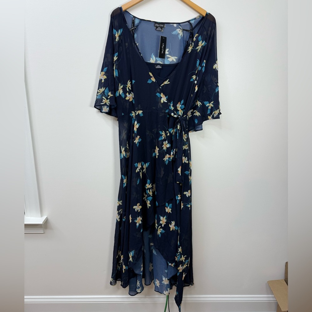 City Chic Maxi Summer Dress Wrap Dress size 18 - Picture 3 of 7